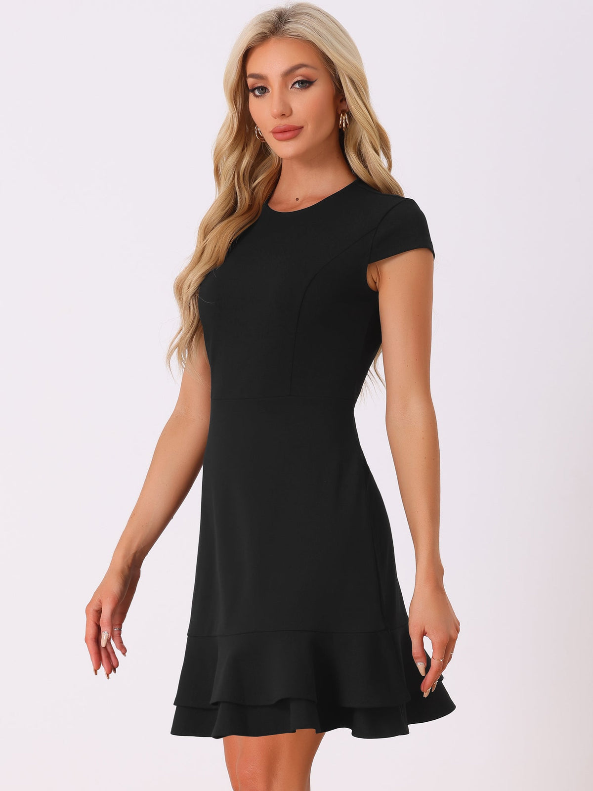 Stretch Mid-Length Polyester Dress