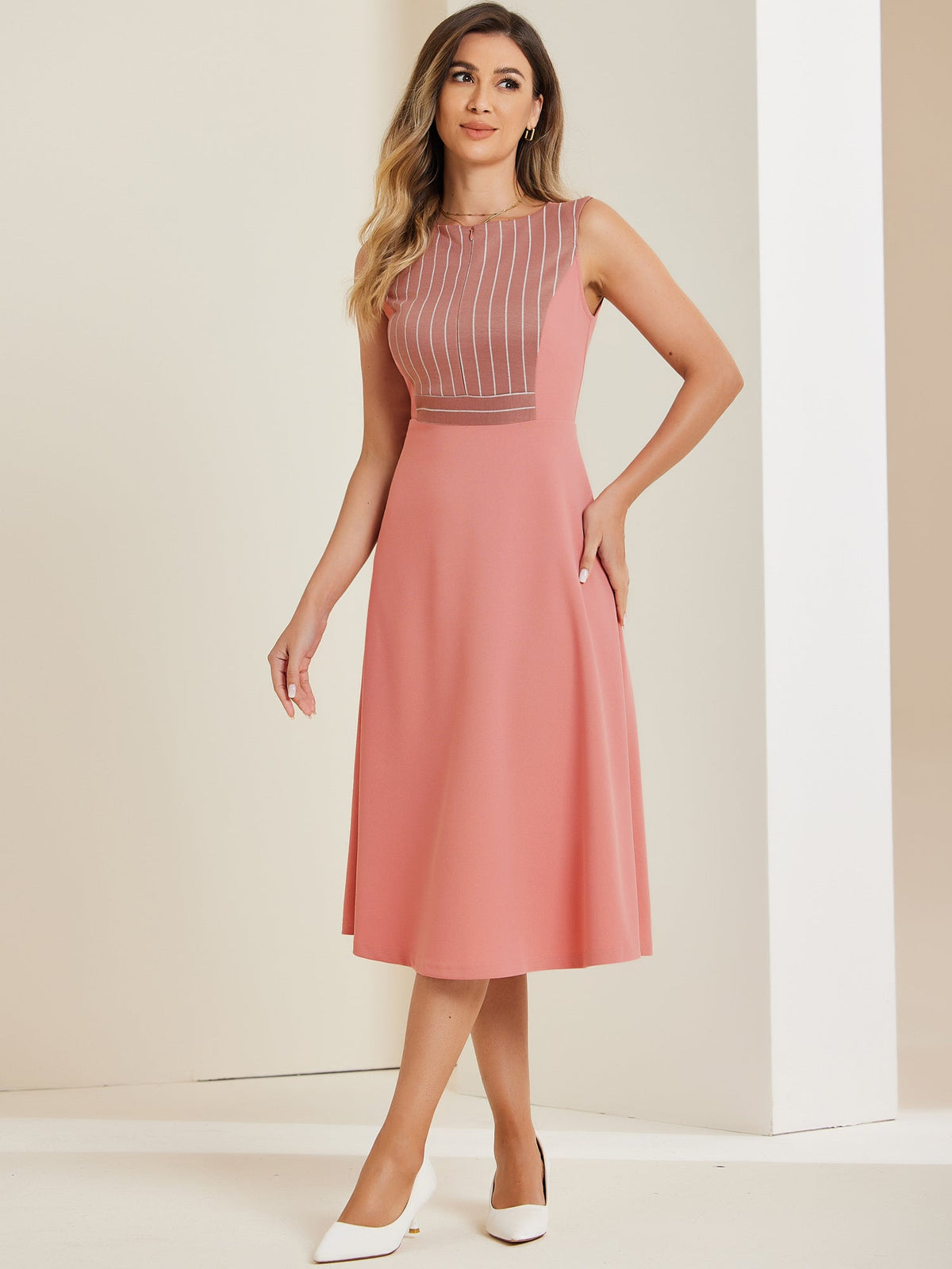 Sleeveless Solid Sun Dress
