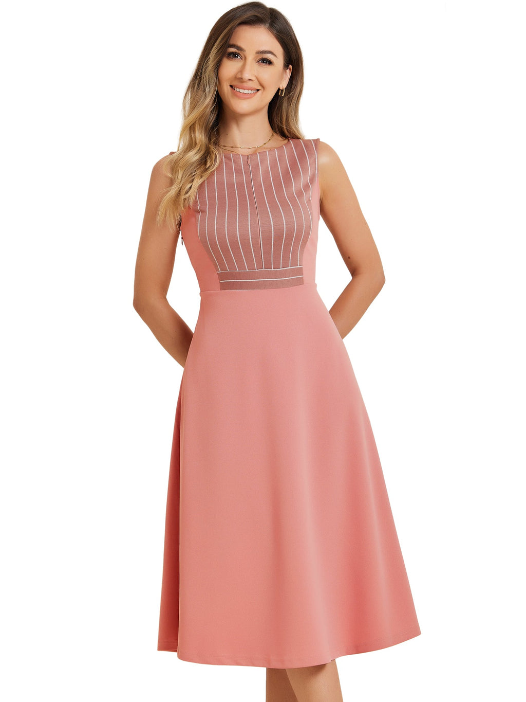 Sleeveless Solid Sun Dress