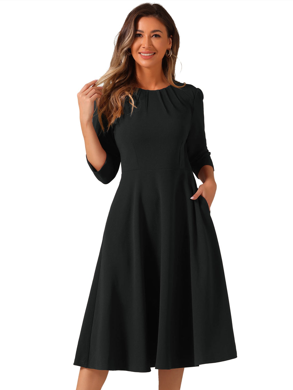 Mid-Length Linear Work Dress