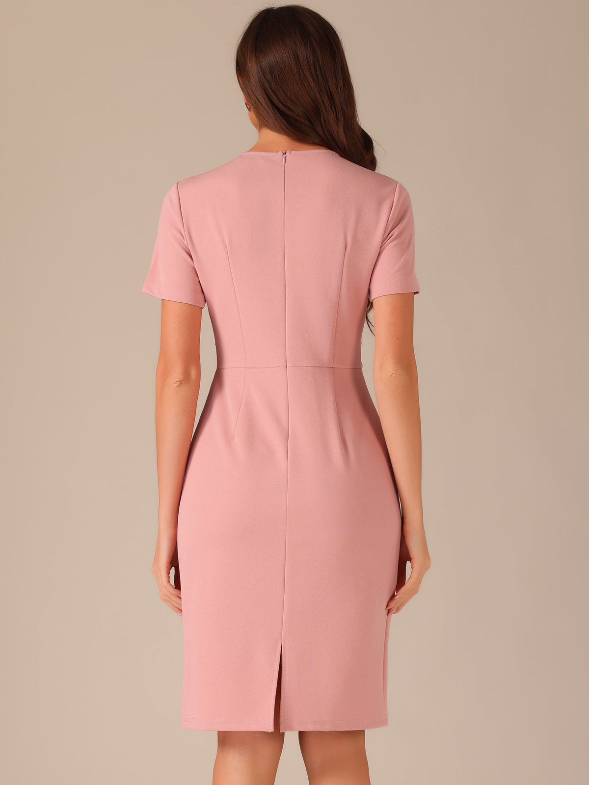 Tweed-Trim Work Dress