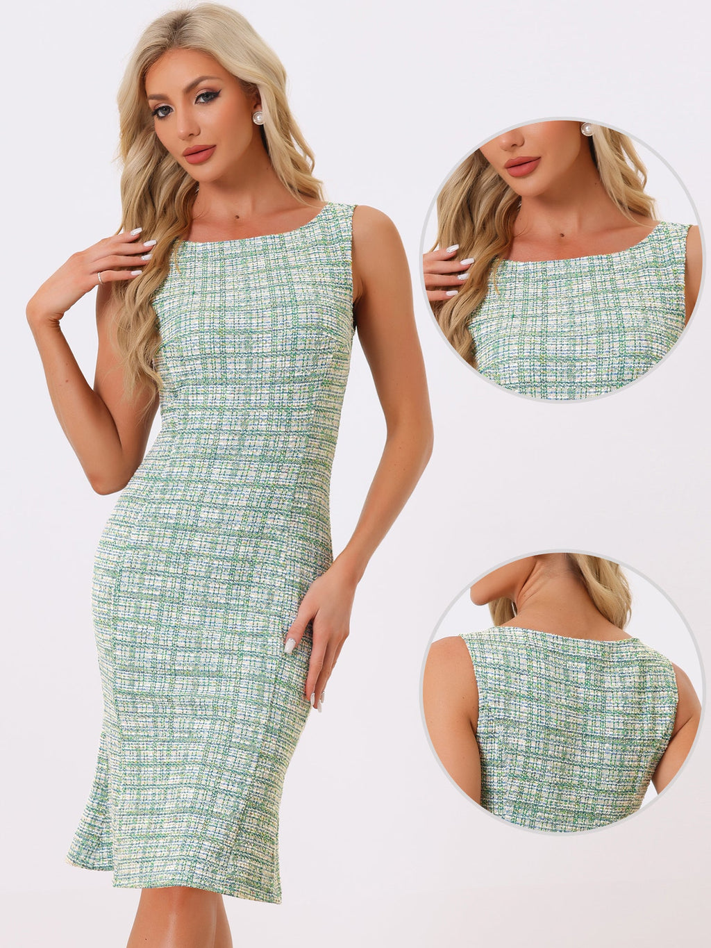 Plaid Bodycon Sleeveless Dress