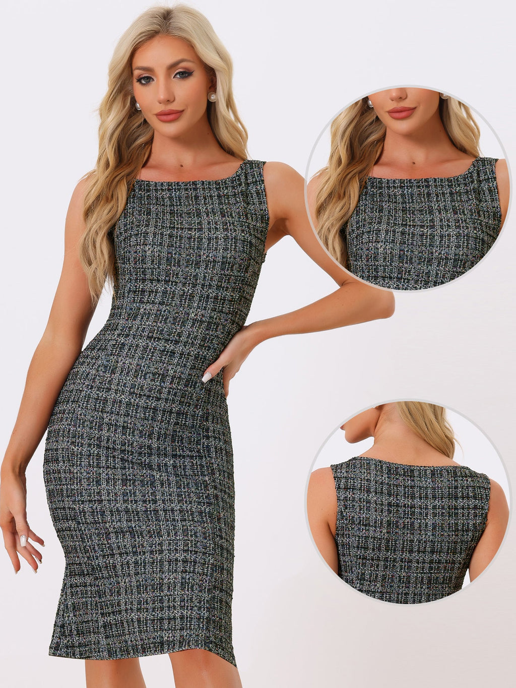 Plaid Bodycon Sleeveless Dress