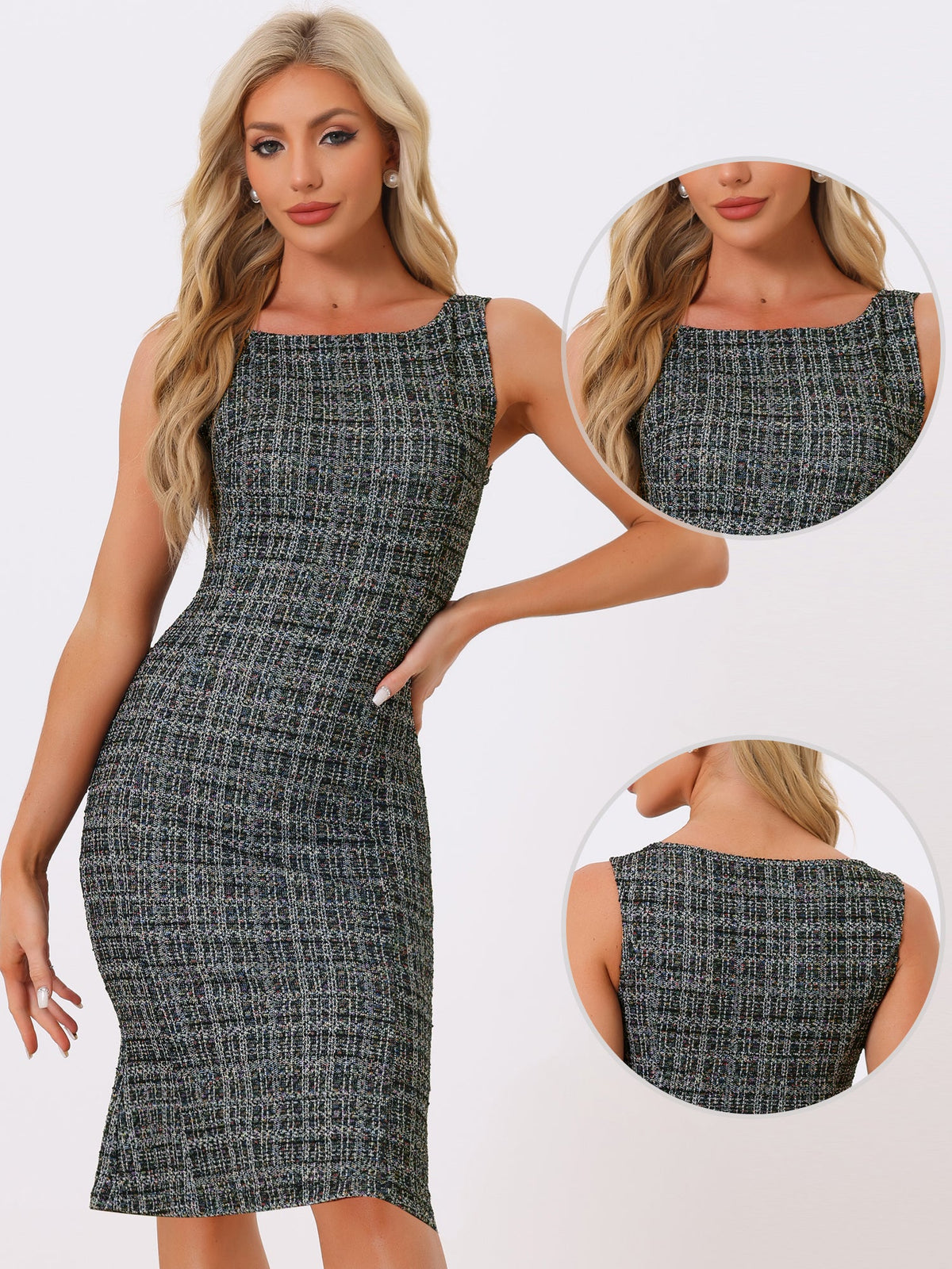 Plaid Bodycon Sleeveless Dress