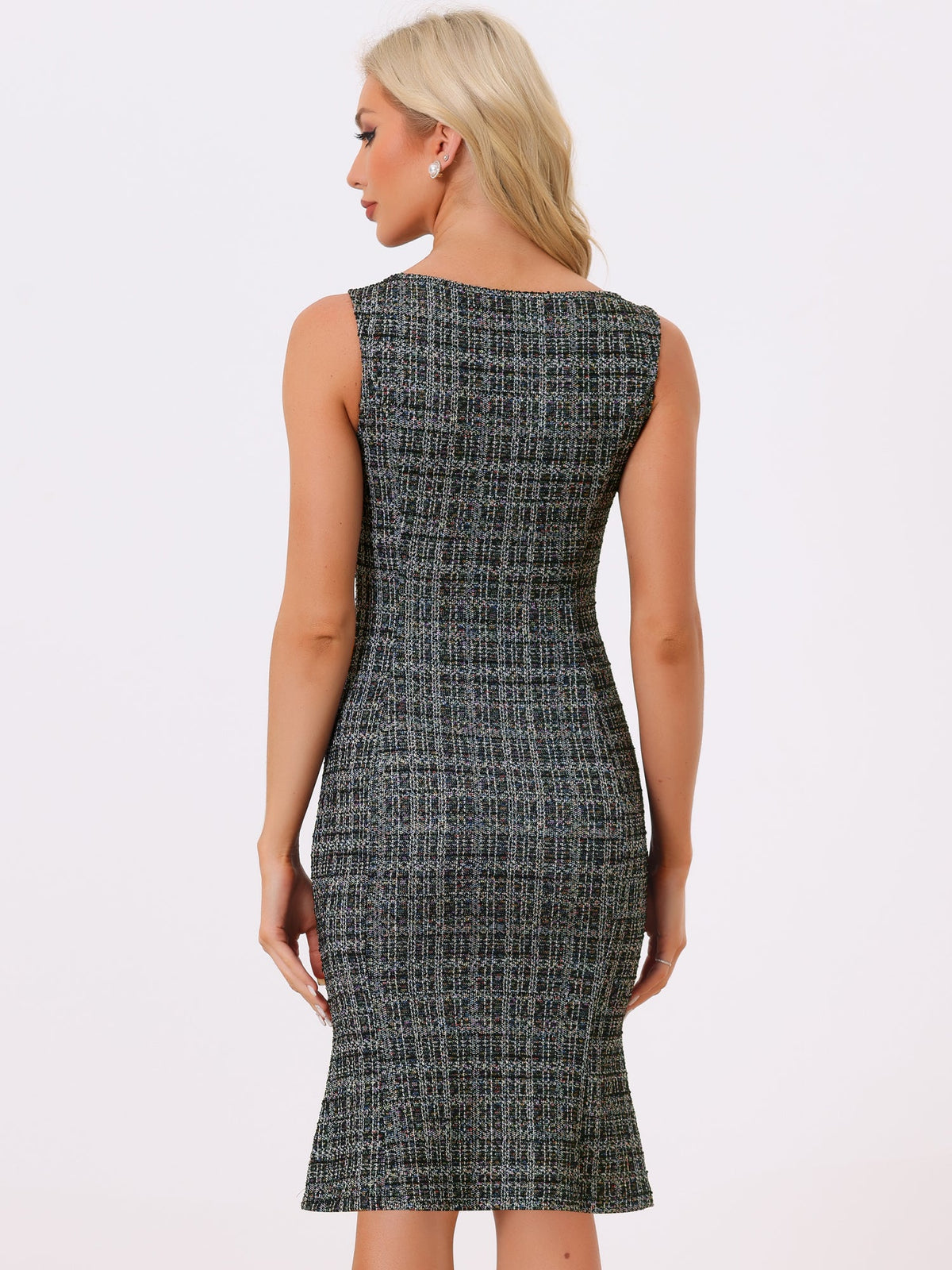 Plaid Bodycon Sleeveless Dress