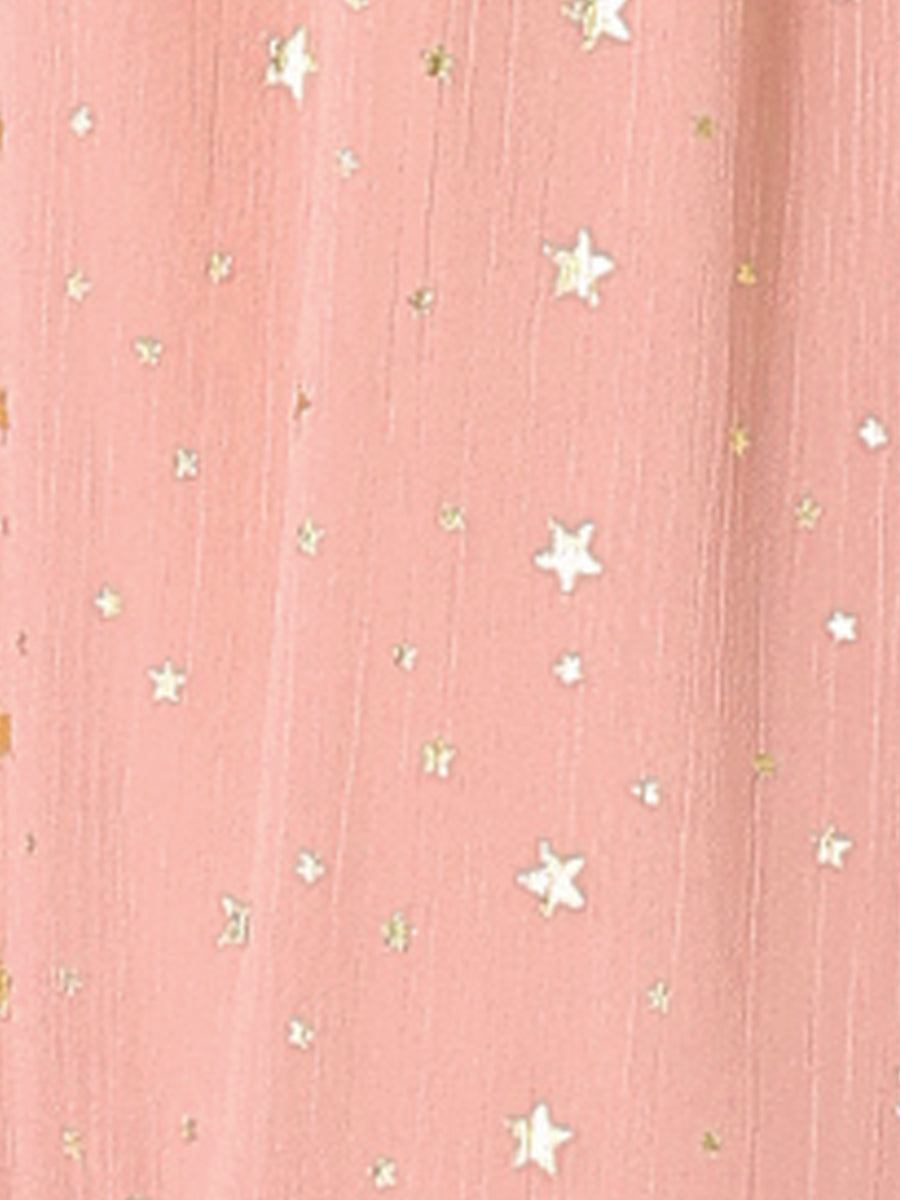 Star Print Sleeveless A-Line Dress