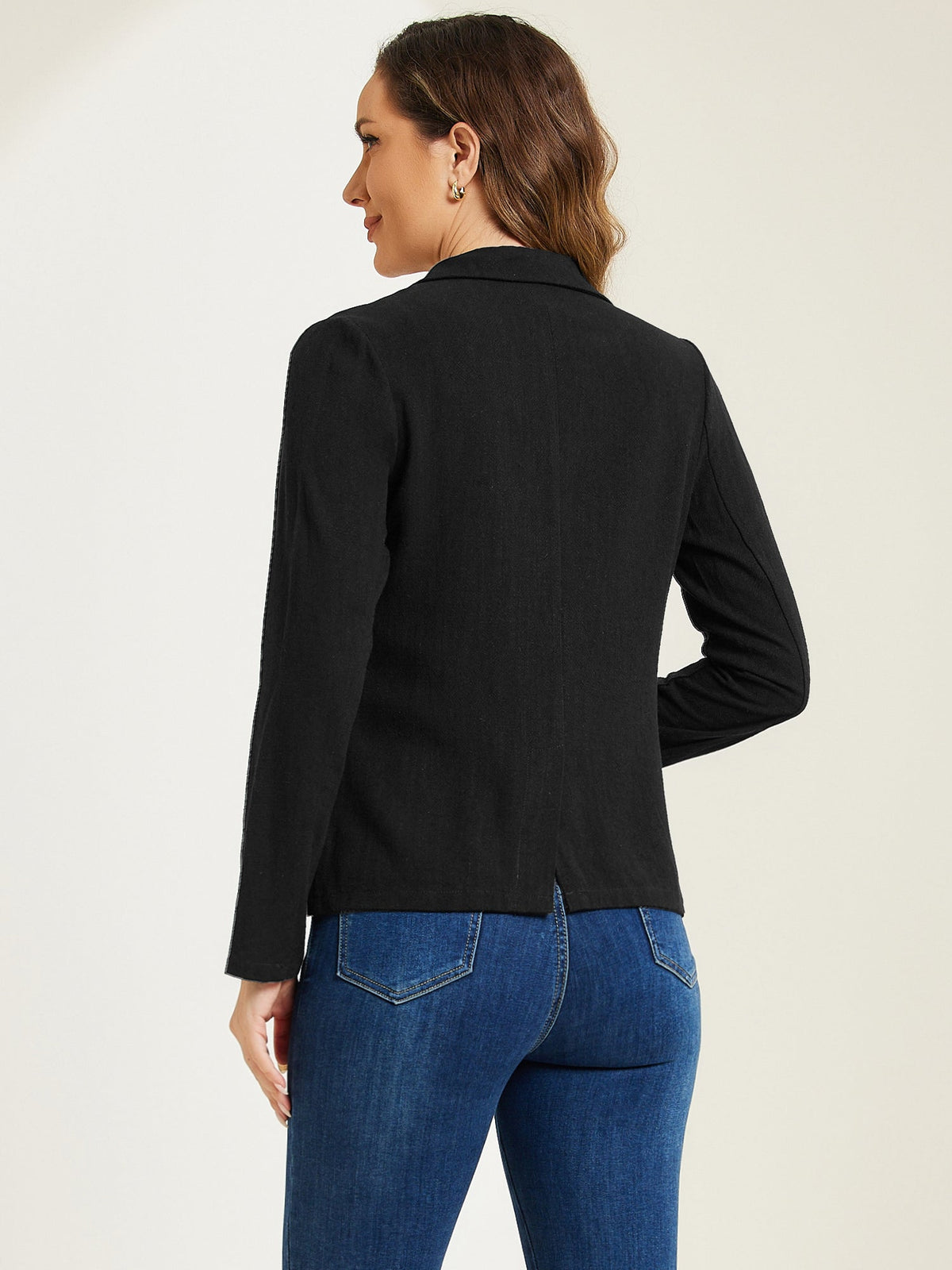 Fluid-Drape Solid Blazer