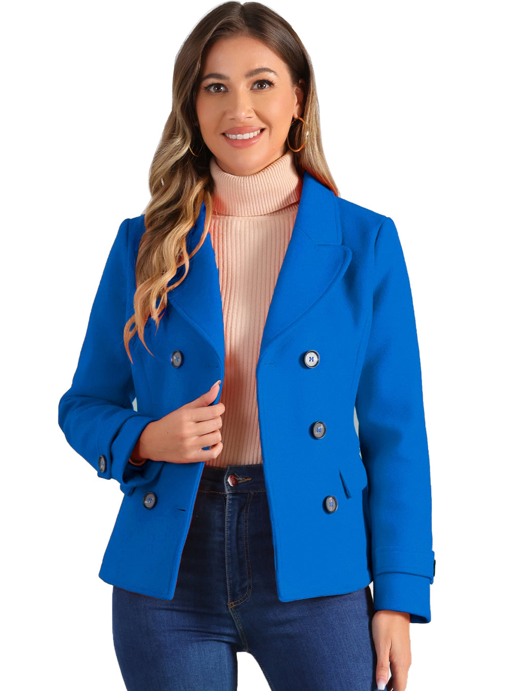Button Cuff Double-Breasted Overcoat