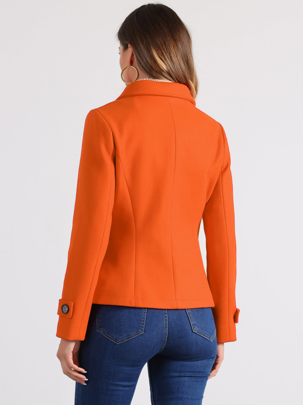 Button Cuff Double-Breasted Overcoat