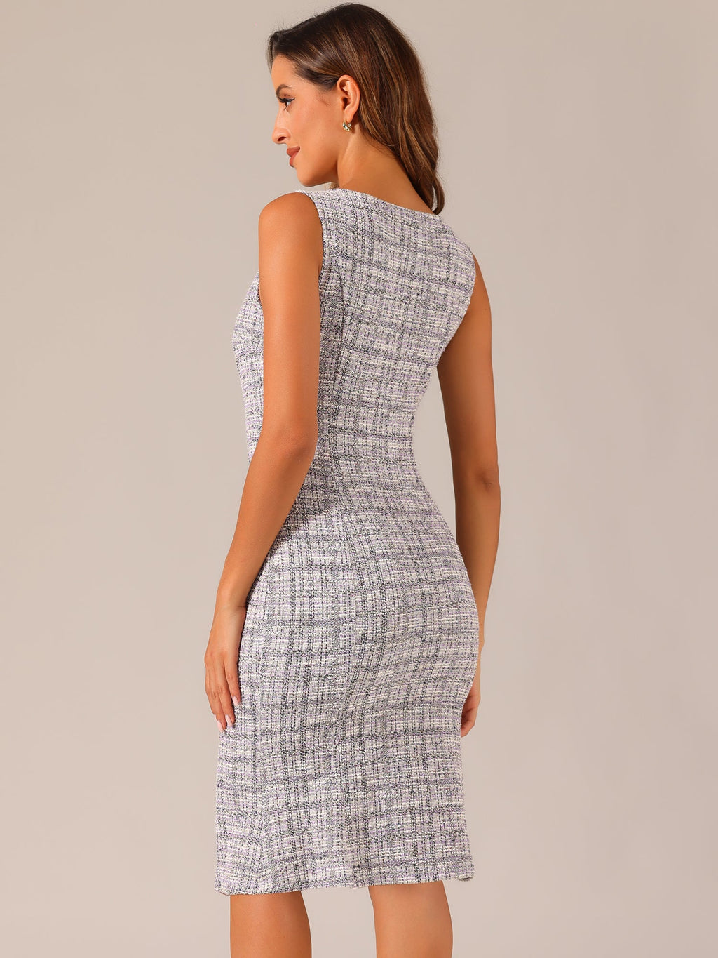 Plaid Bodycon Sleeveless Dress