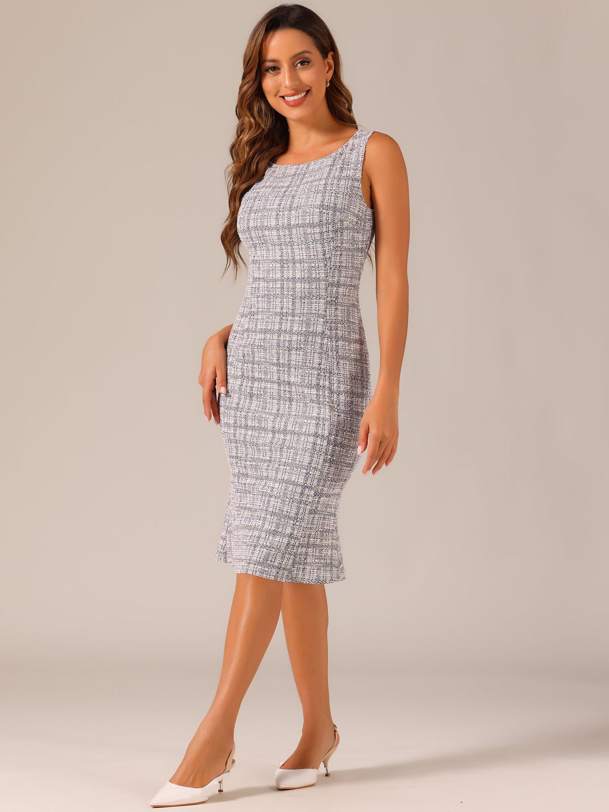 Plaid Bodycon Sleeveless Dress