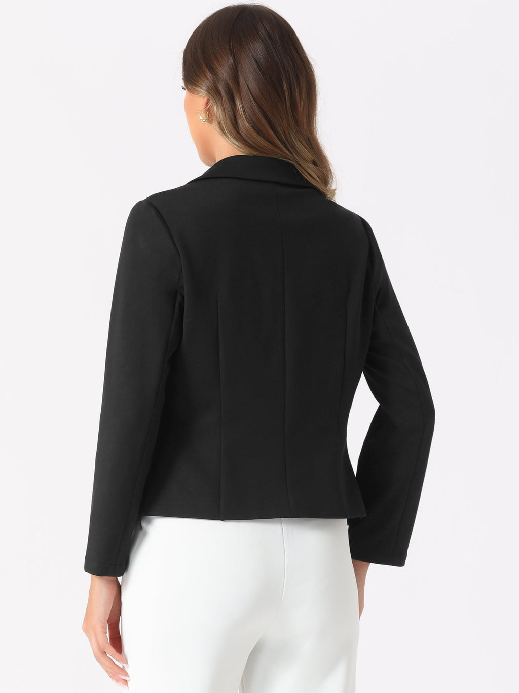 Solid Polyester Work Blazer