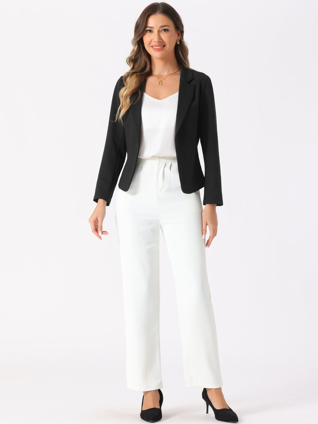 Solid Polyester Work Blazer
