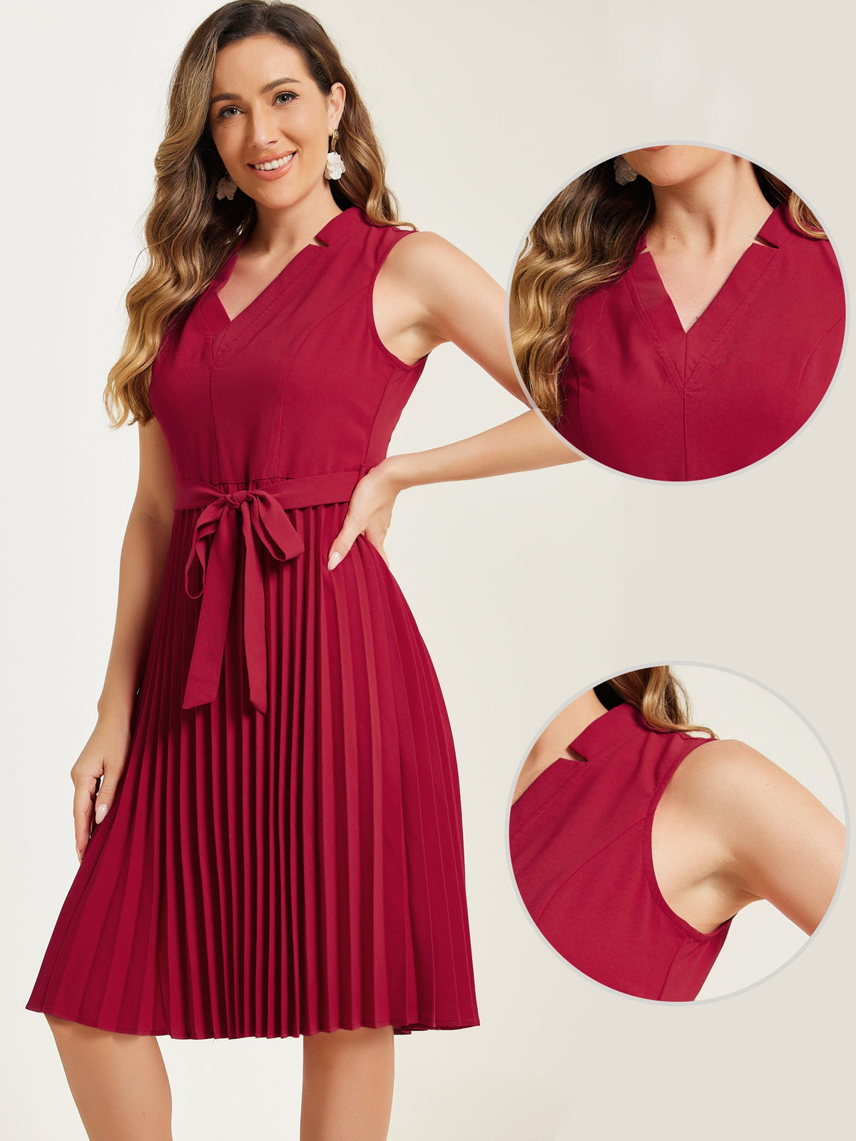 Knee-Length Solid Casual Dress