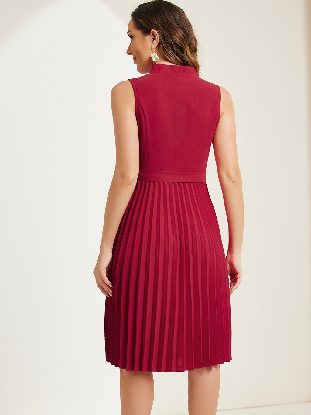 Knee-Length Solid Casual Dress