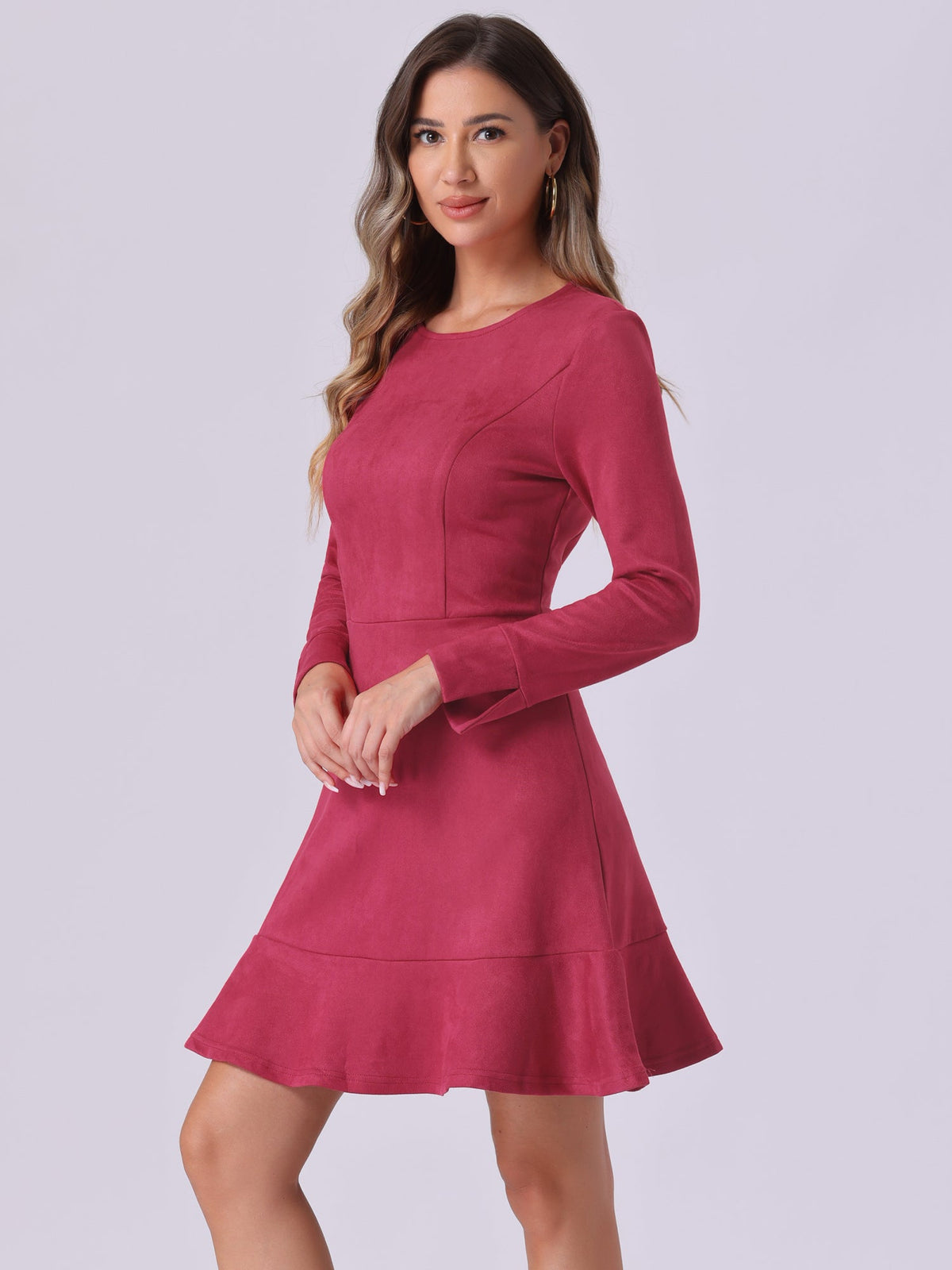 Ruffled Hem Elastic Waist Dress
