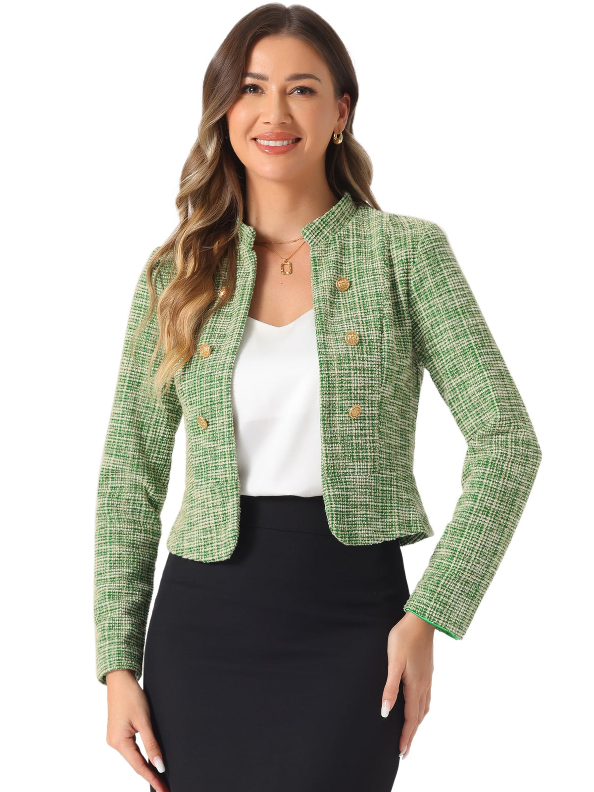 Cotton-Soft Plaid Blazer