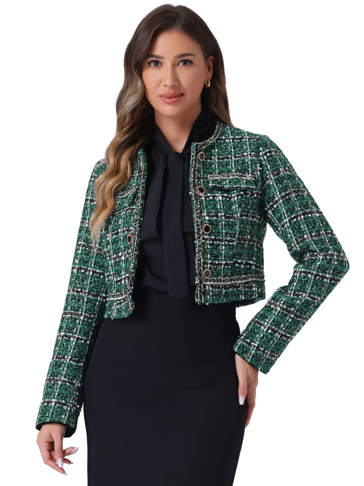 Classic Plaid Longline Blazer
