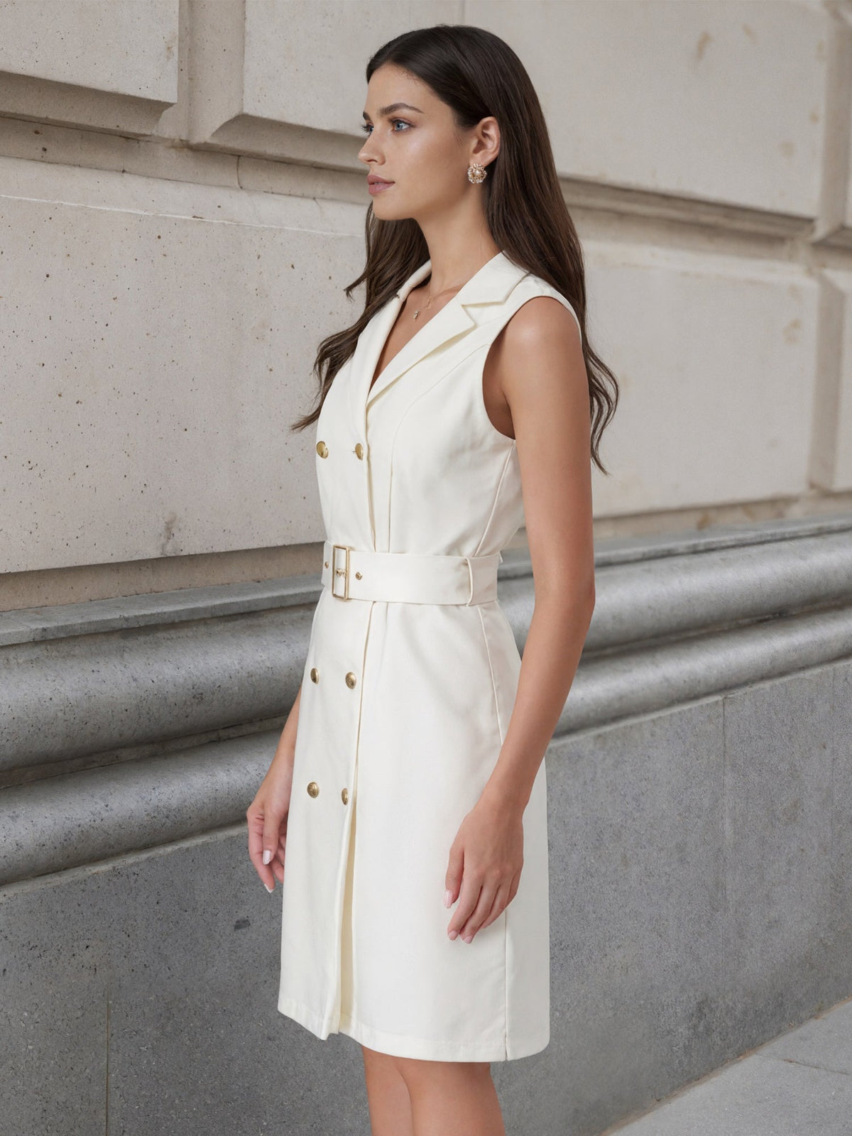 Stretch Solid Sleeveless Shift