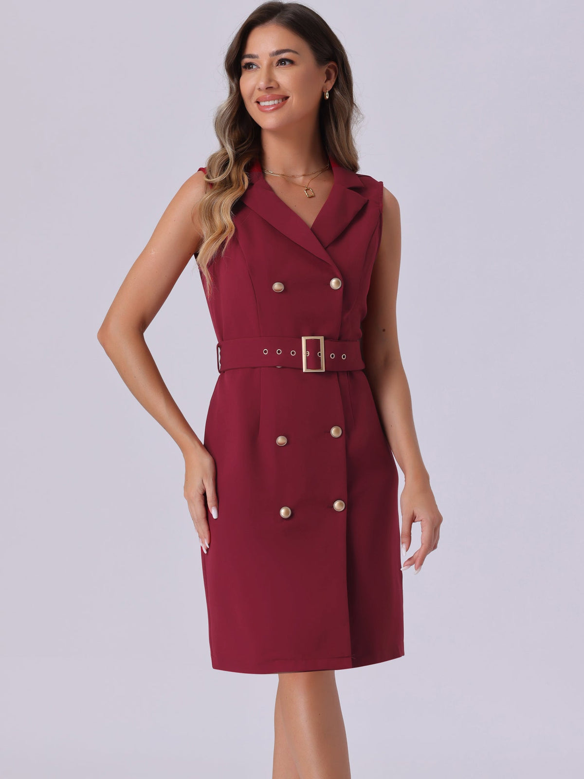 Stretch Solid Sleeveless Shift