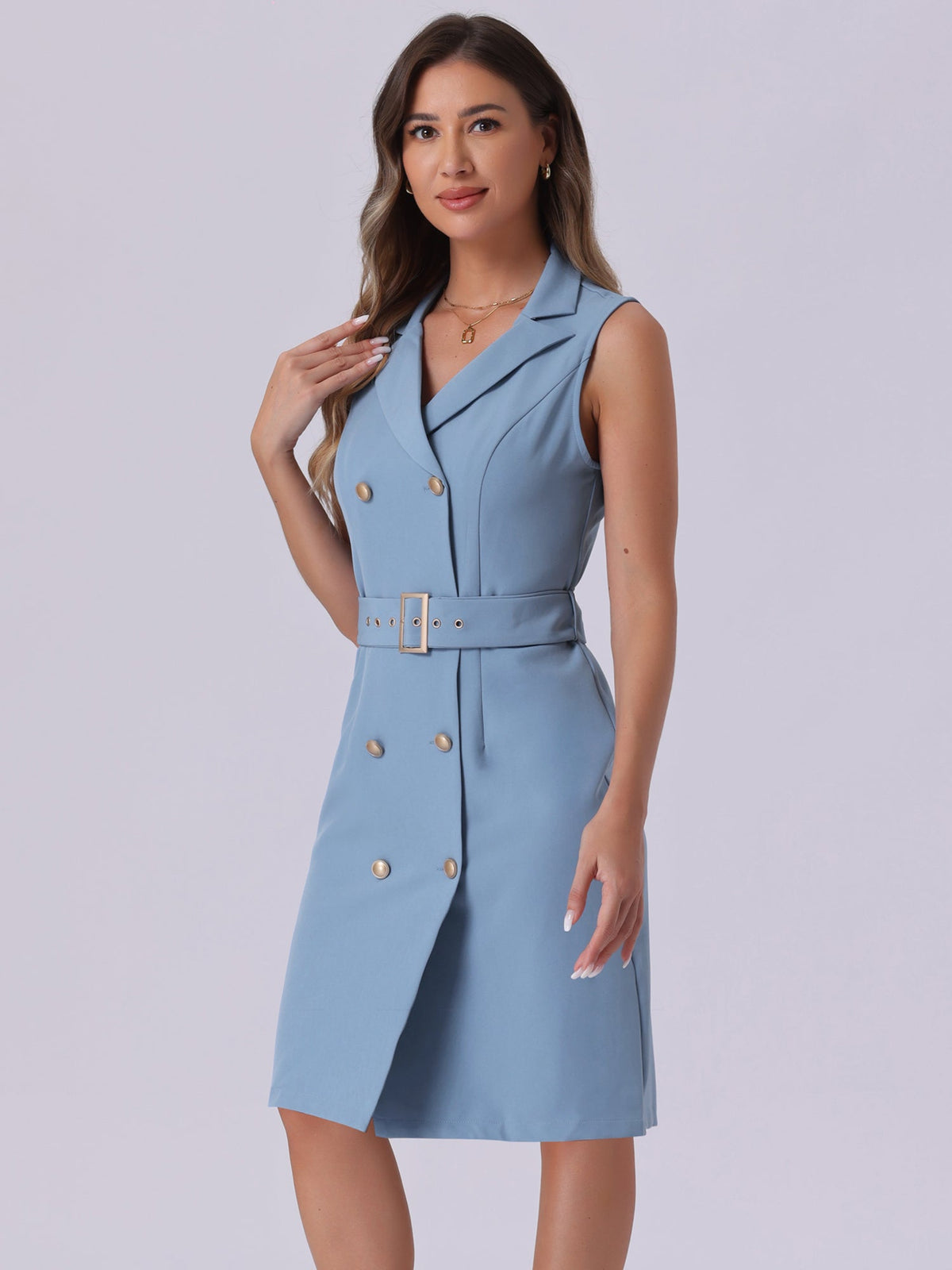 Stretch Solid Sleeveless Shift