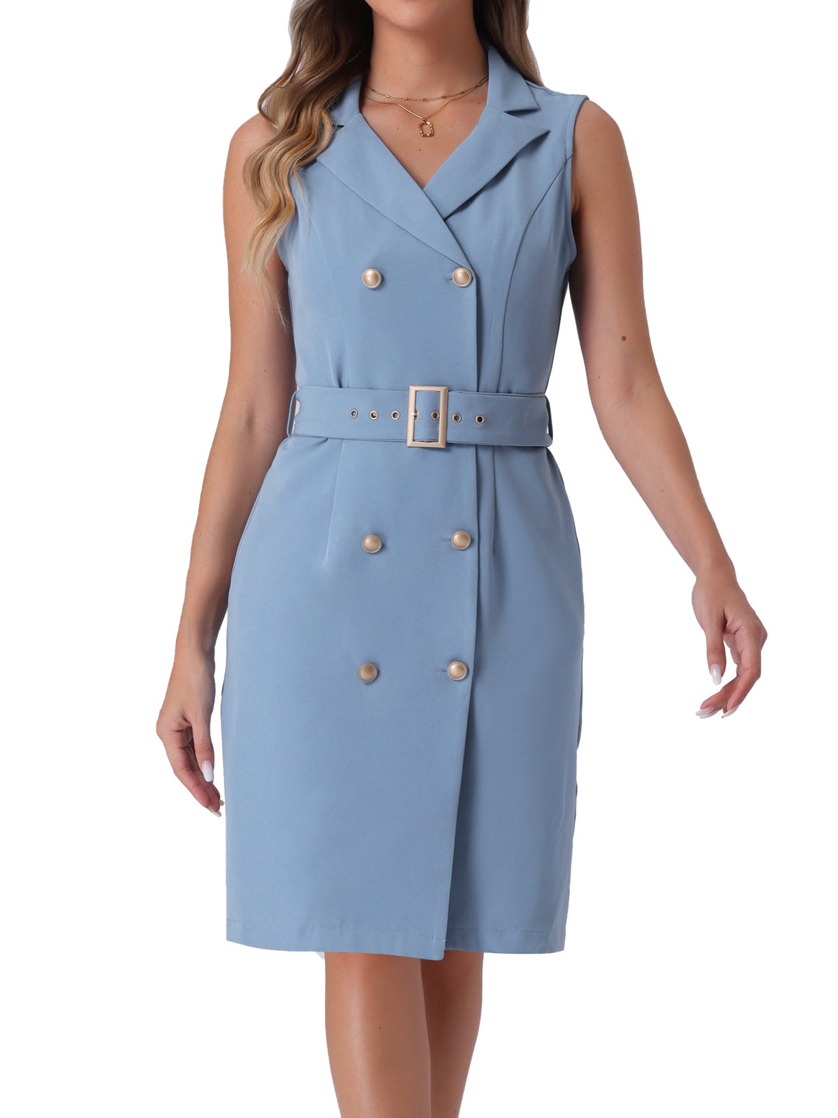 Stretch Solid Sleeveless Shift
