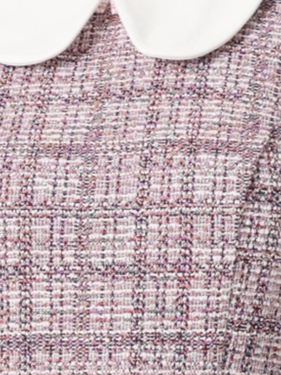 Spring Plaid Short-Sleeve Dress