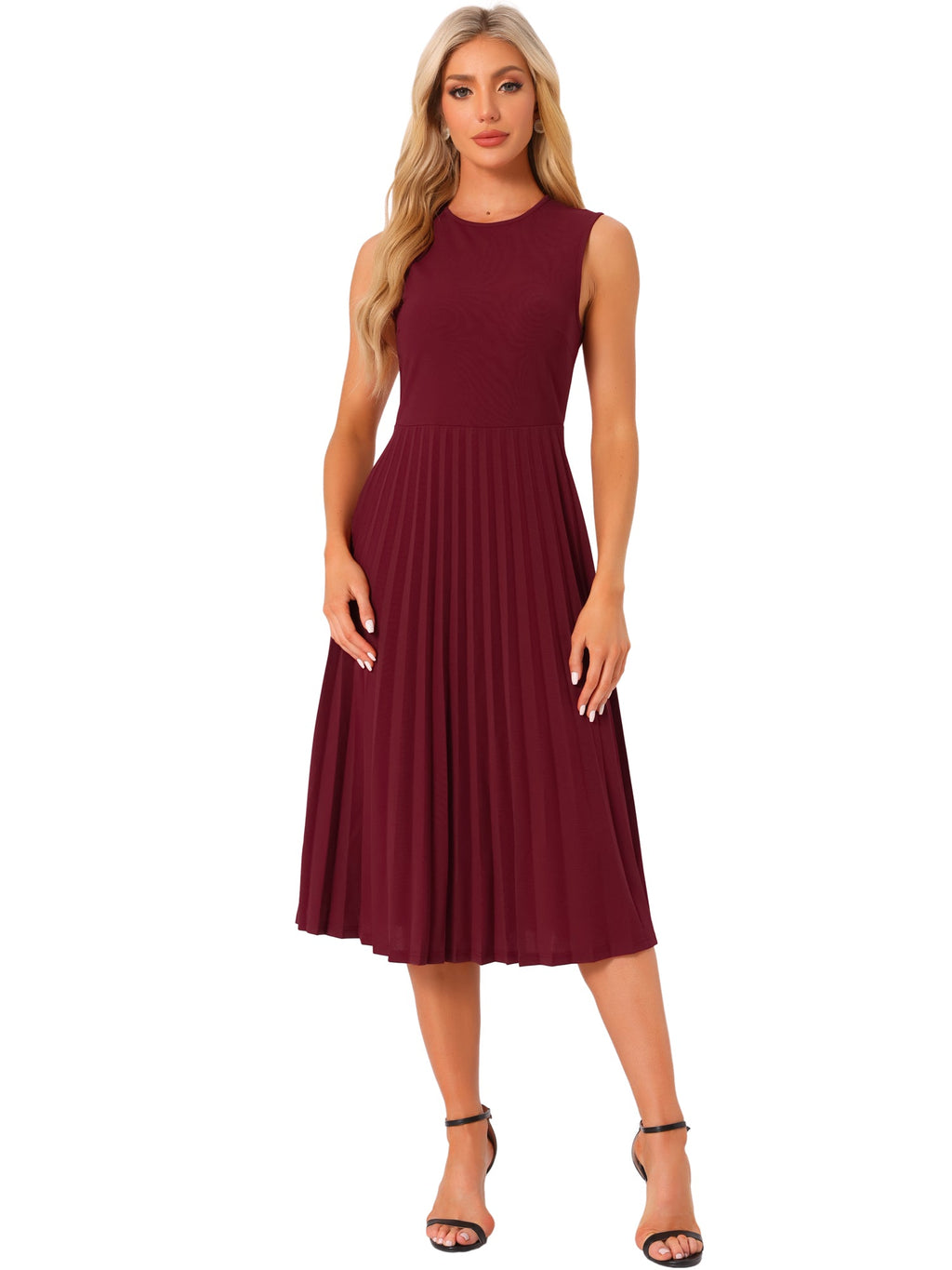 High-Waisted Pleated Summer Dress