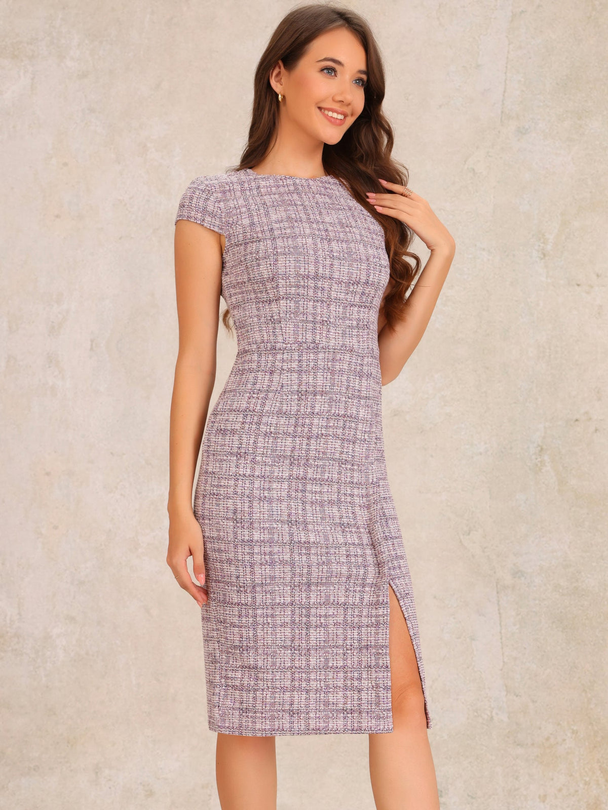 Plaid High-Waist Stretch Dress