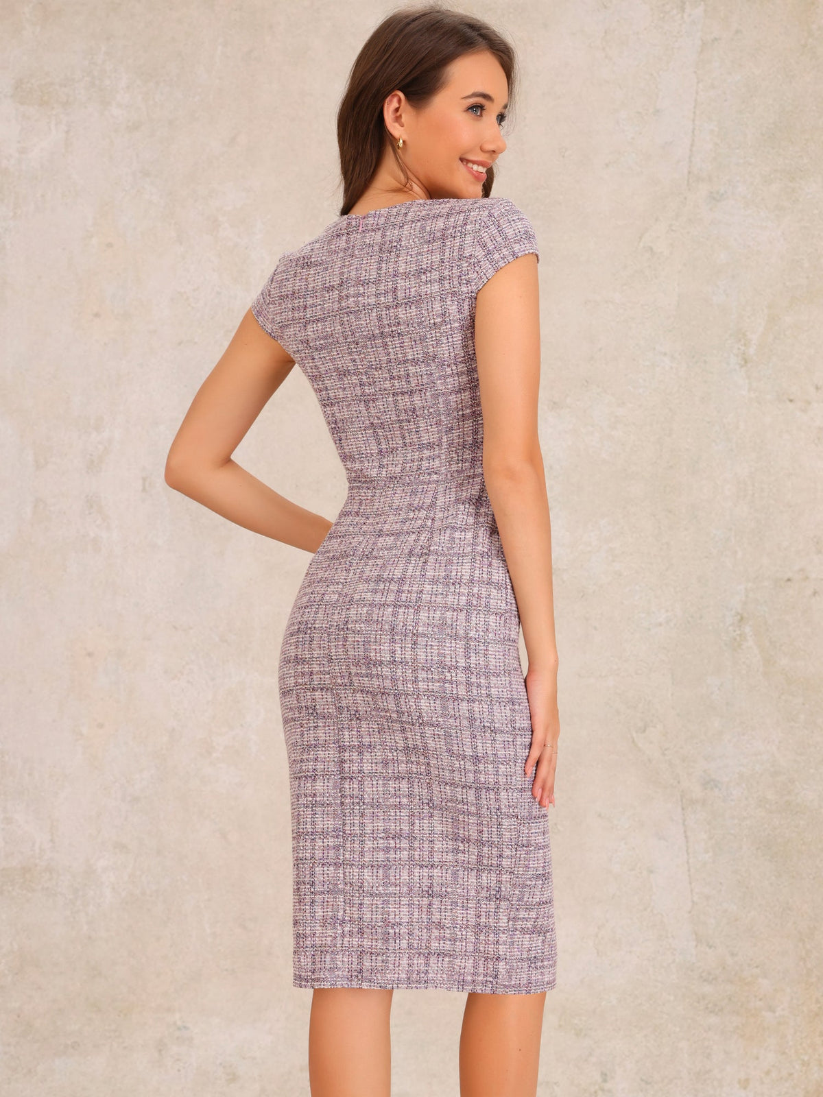 Plaid High-Waist Stretch Dress