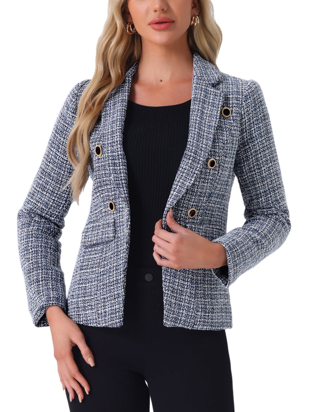 Tailored Button-Accent Blazer