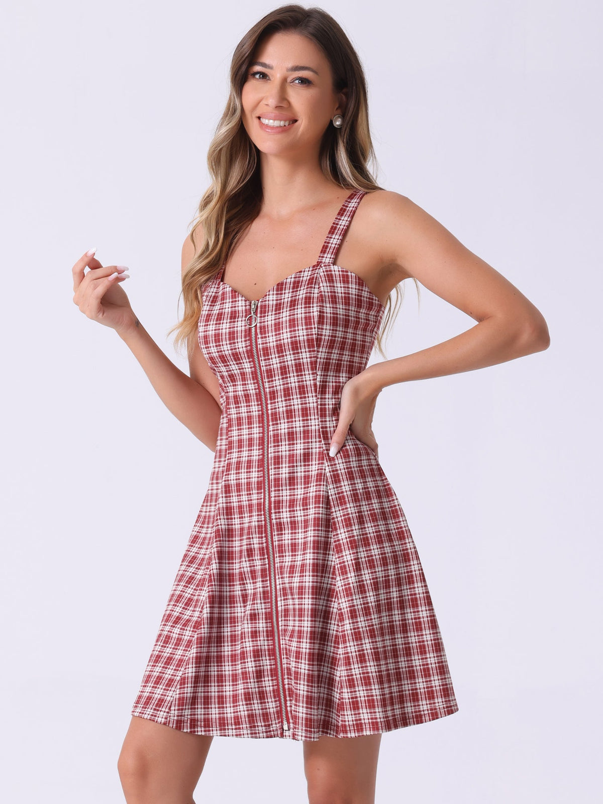 Plaid Sleeveless A-Line Dress