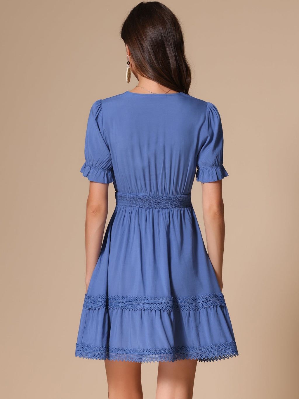 Crochet Lace Pleated Dress