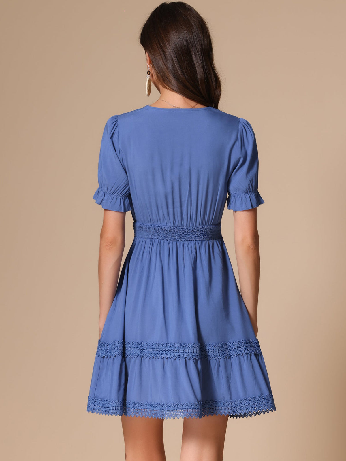 Crochet Lace Pleated Dress