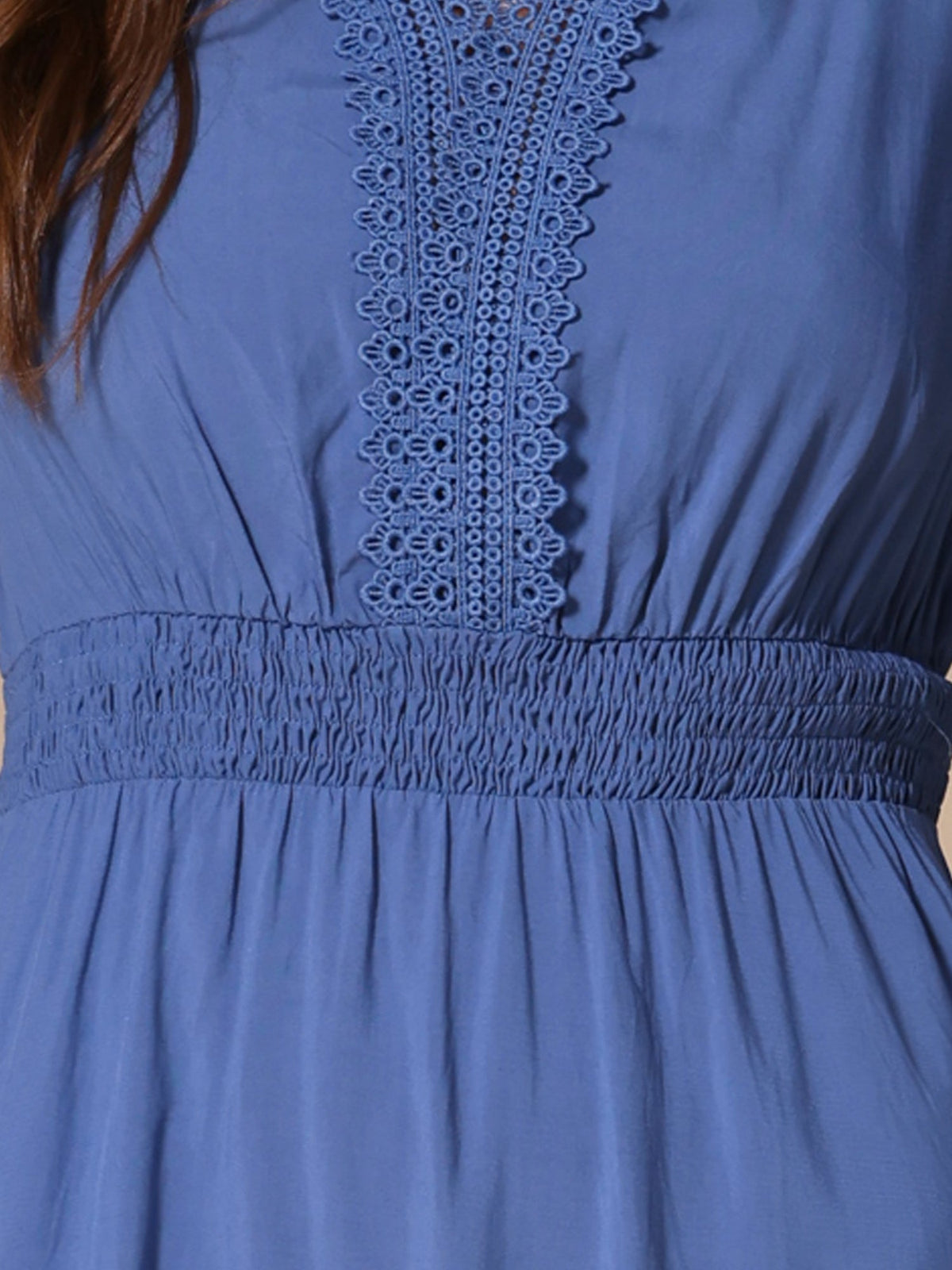 Crochet Lace Pleated Dress