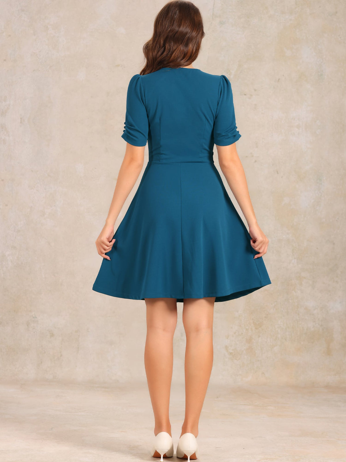 Sweetheart Neck Zipper Business Dress