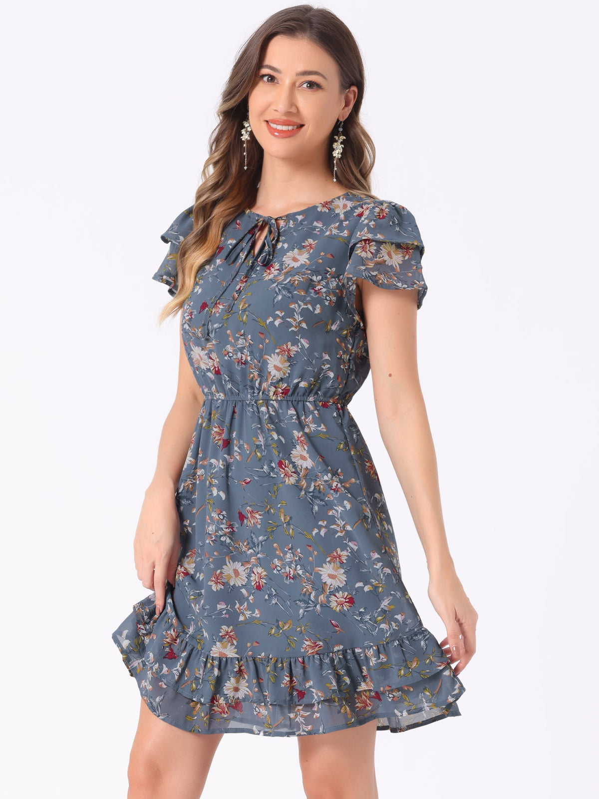 Double-Layer Floral Dress