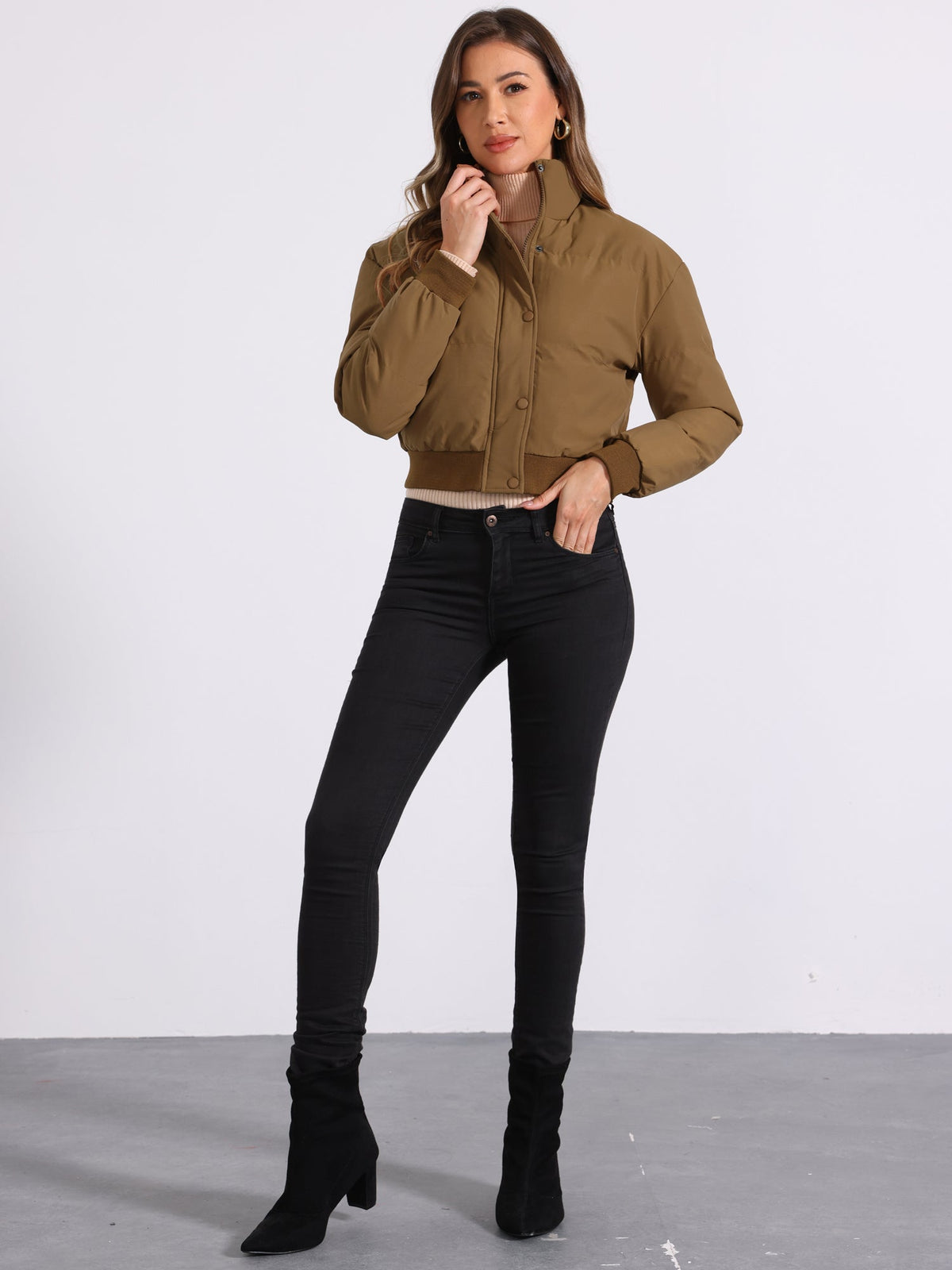 Fall-Winter Solid Long Sleeve Jacket