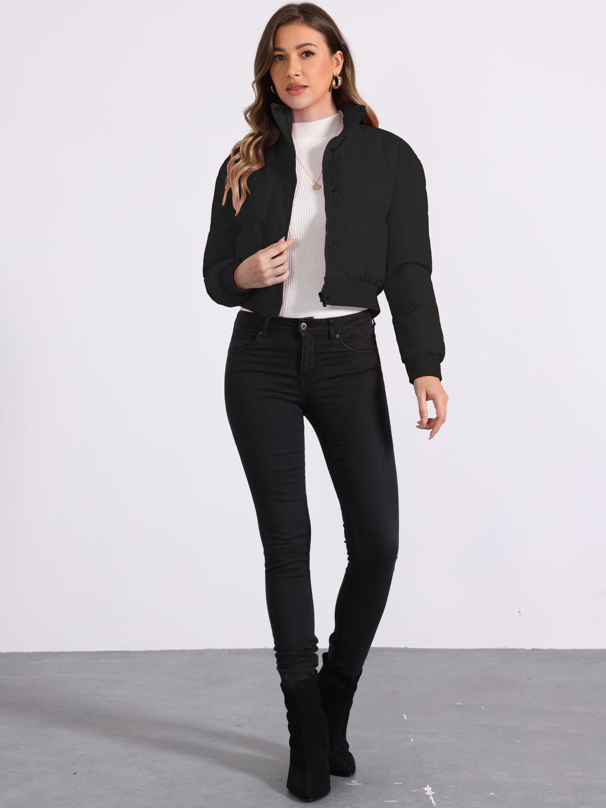 Fall-Winter Solid Long Sleeve Jacket