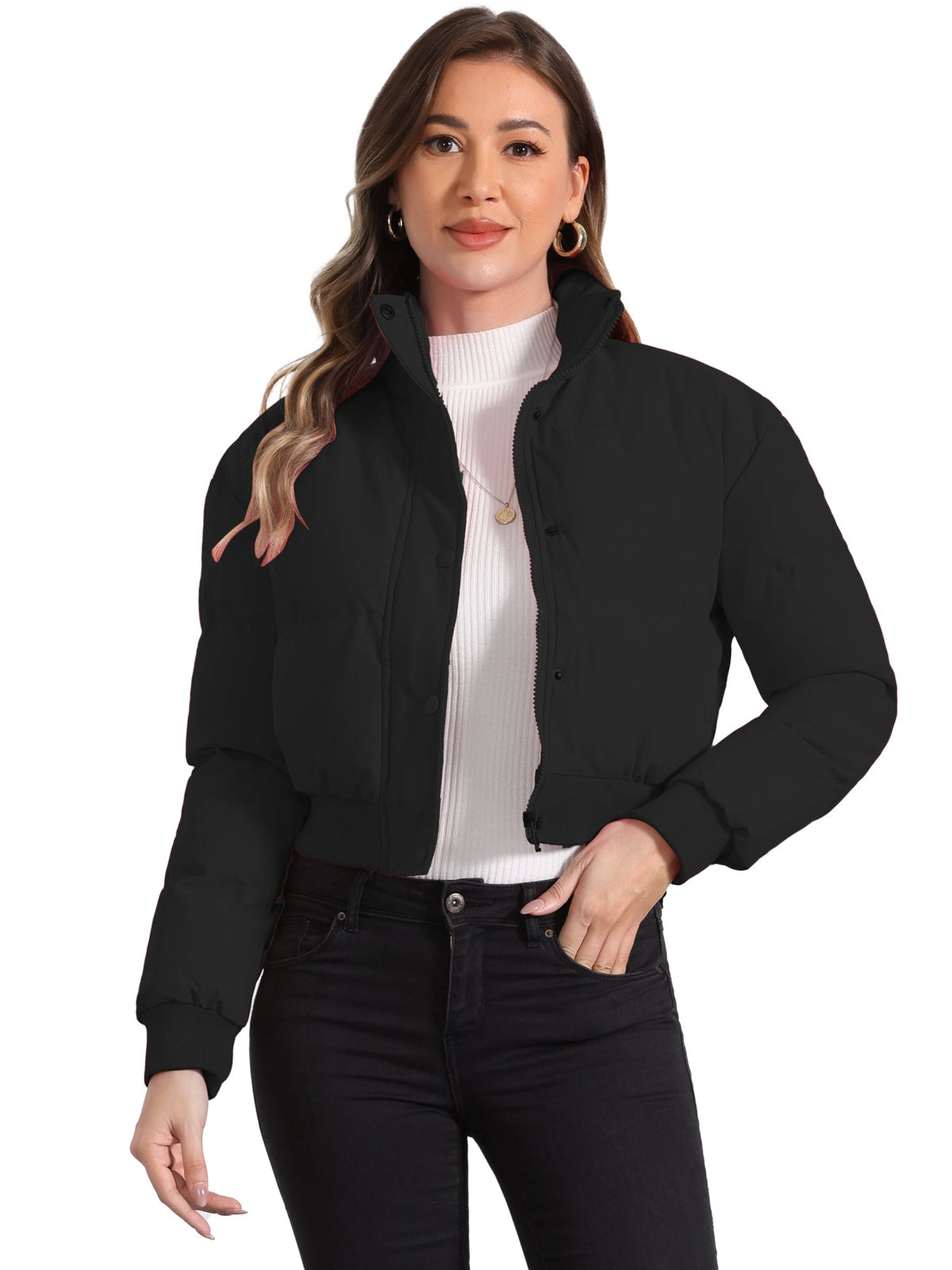 Fall-Winter Solid Long Sleeve Jacket