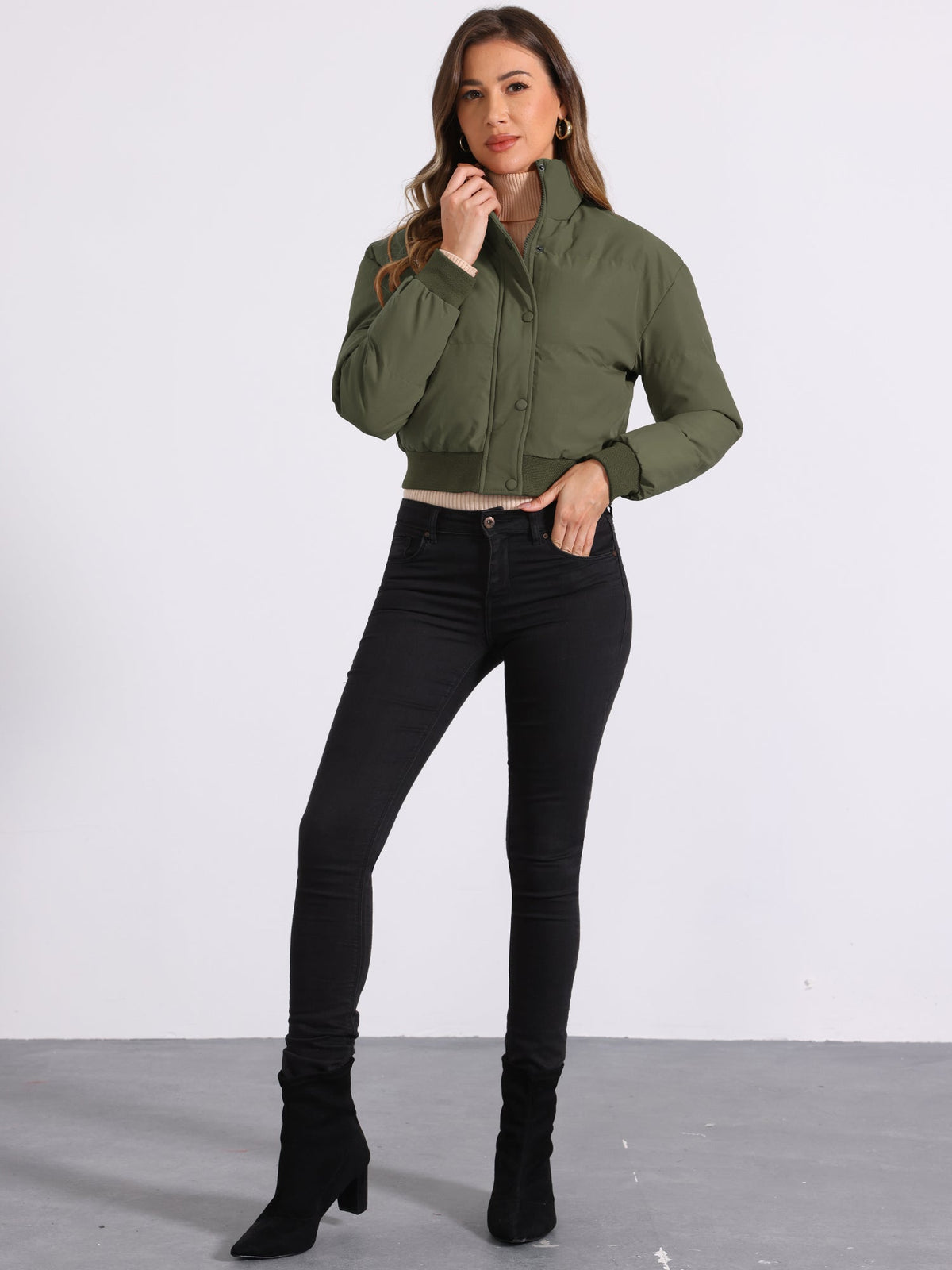 Fall-Winter Solid Long Sleeve Jacket