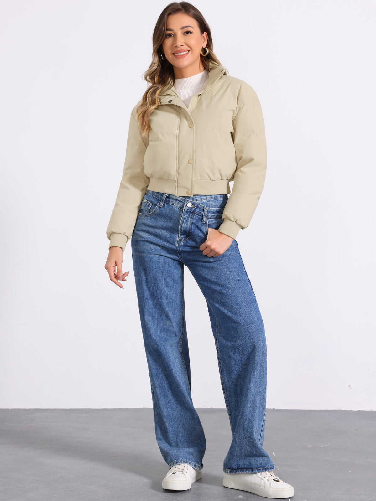 Fall-Winter Solid Long Sleeve Jacket