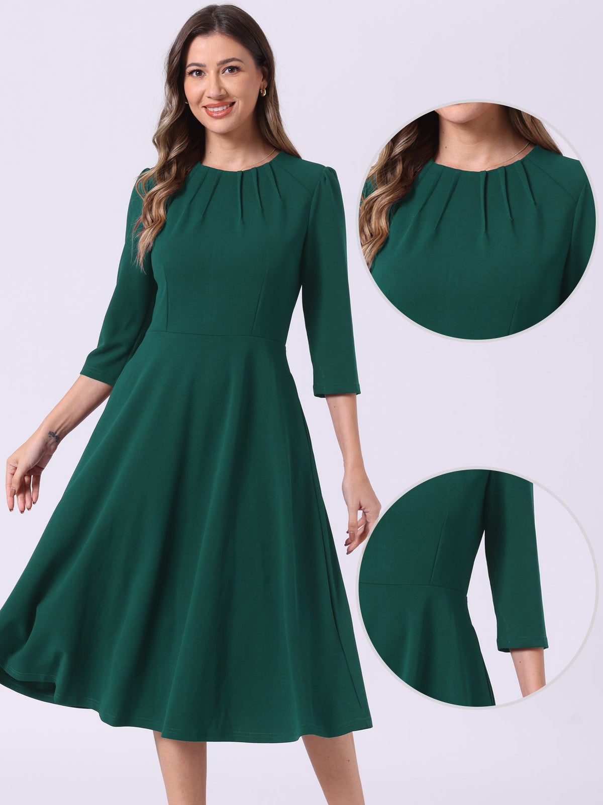 Mid-Length Linear Work Dress