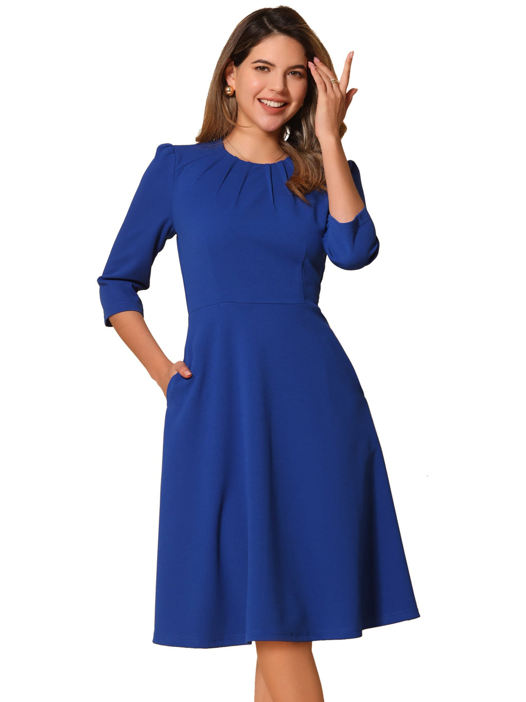 Mid-Length Linear Work Dress