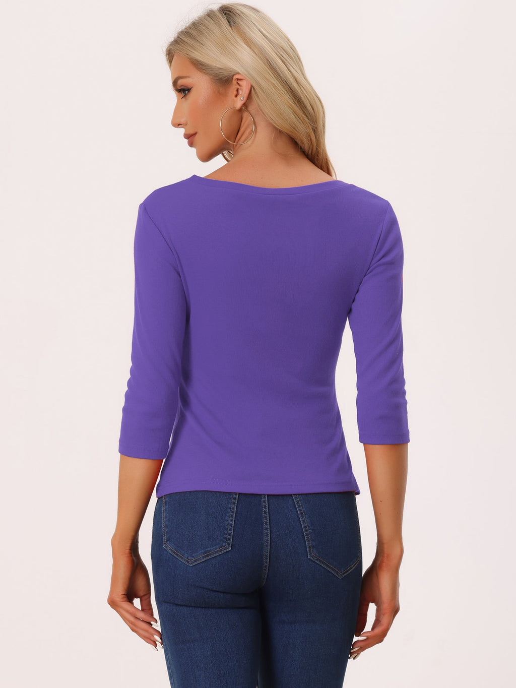 Ruched V-Neck Stretch Blouse
