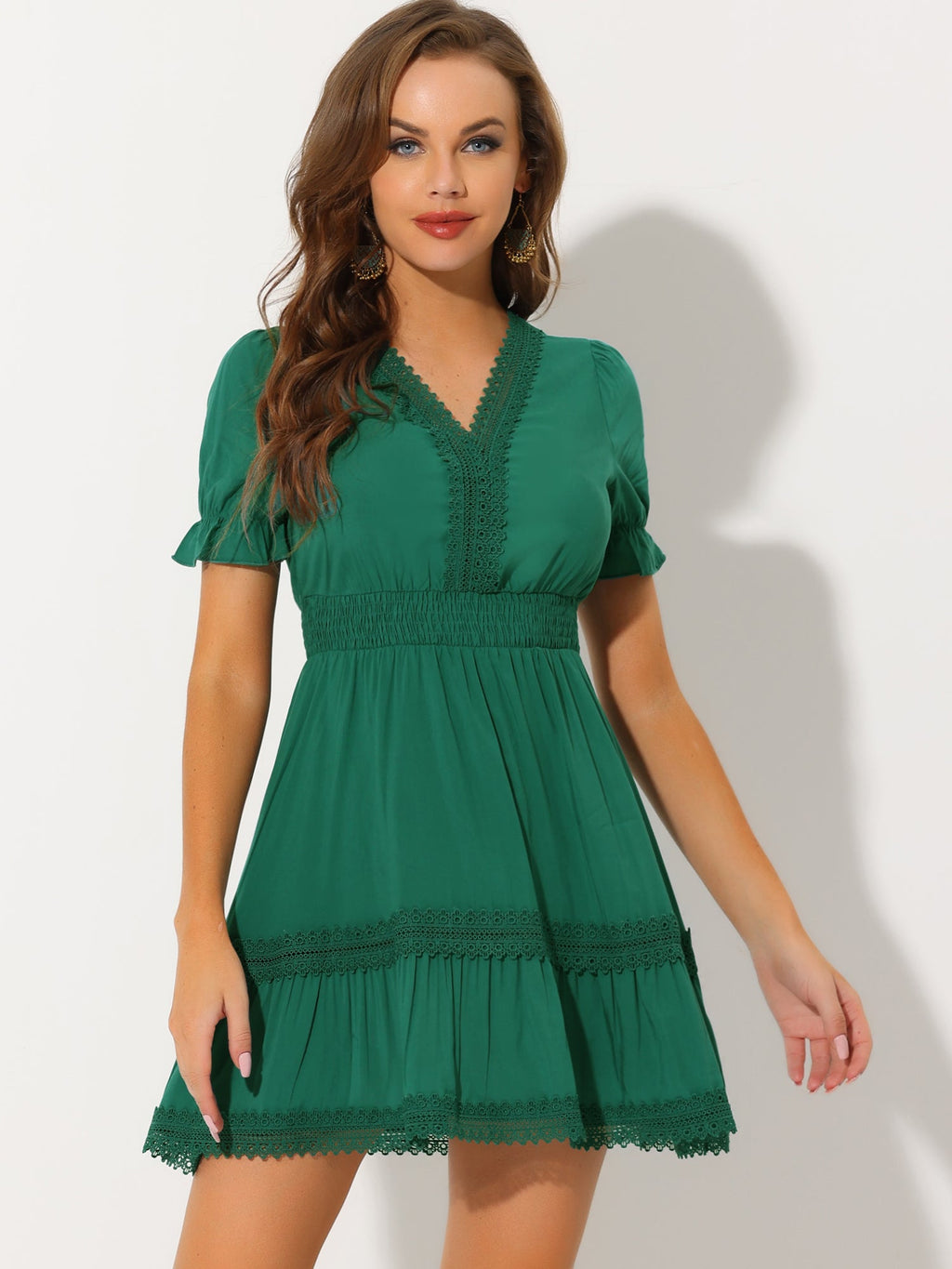 Crochet Lace Pleated Dress