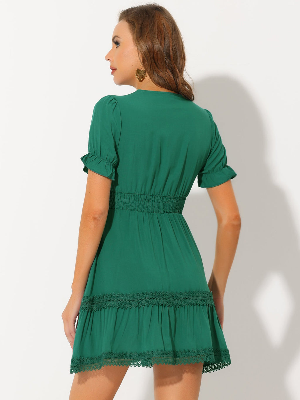 Crochet Lace Pleated Dress