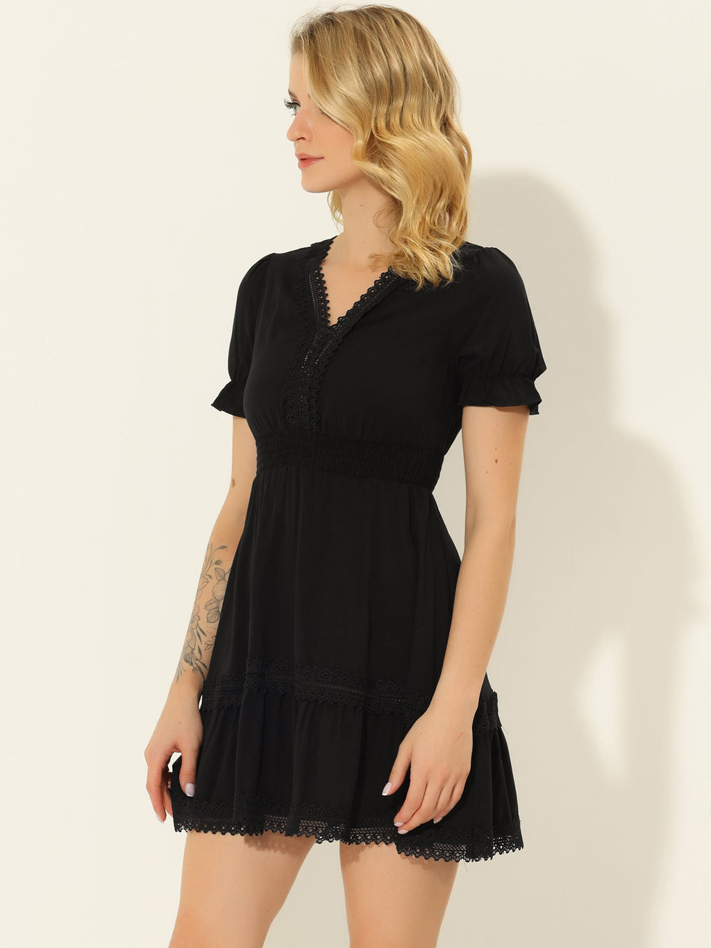 Crochet Lace Pleated Dress