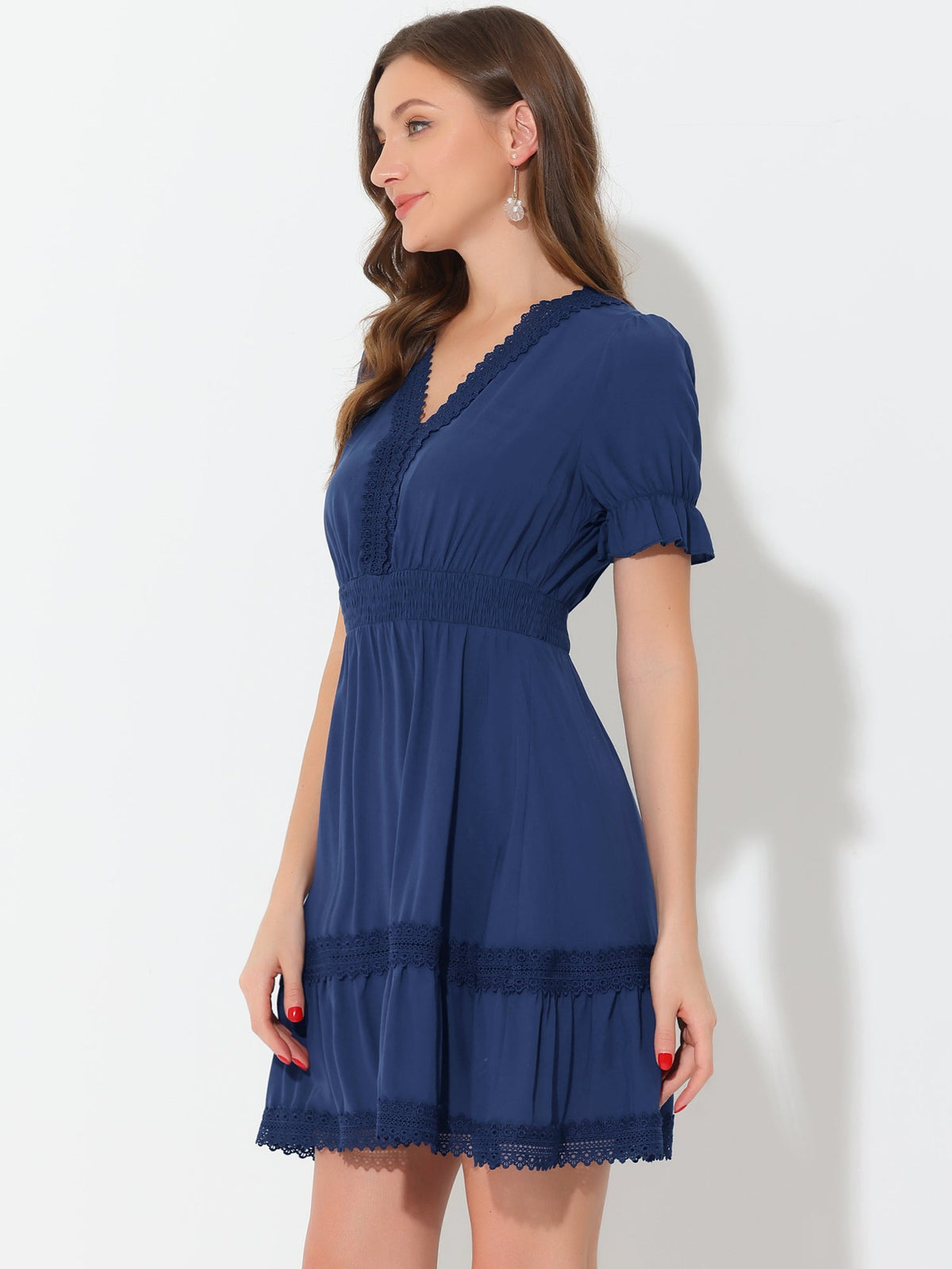 Crochet Lace Pleated Dress