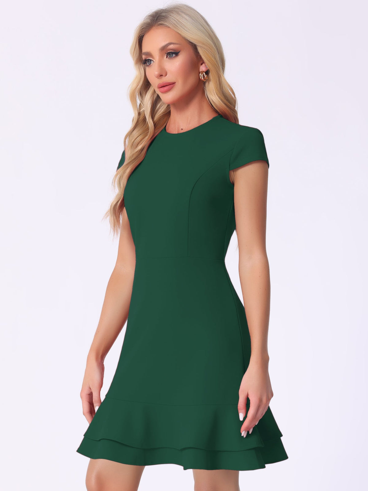 Stretch Mid-Length Polyester Dress